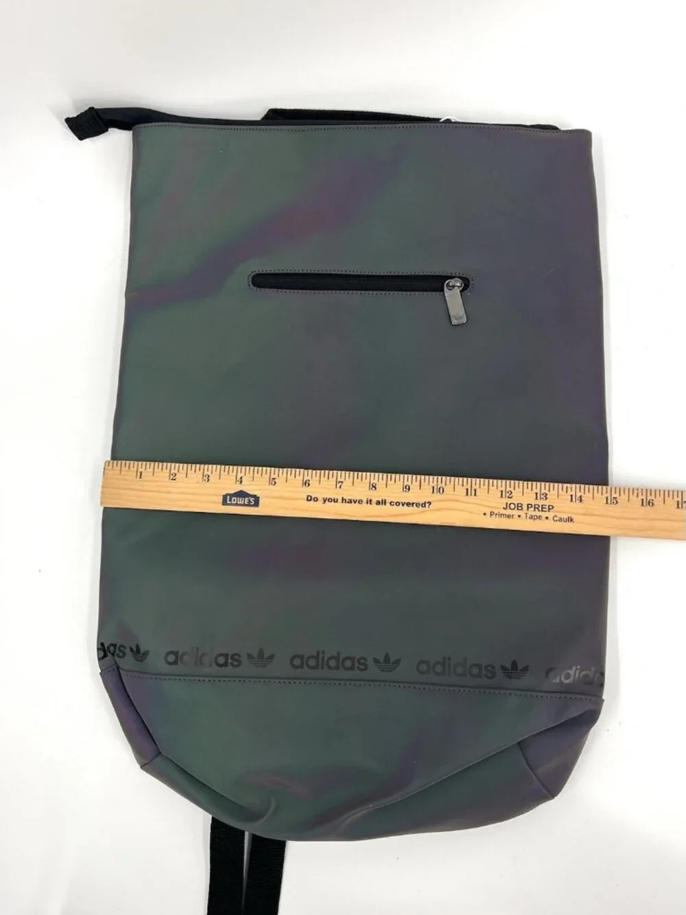 Adidas Top Load Reflective Backpack In An Oil Slick Colorway New